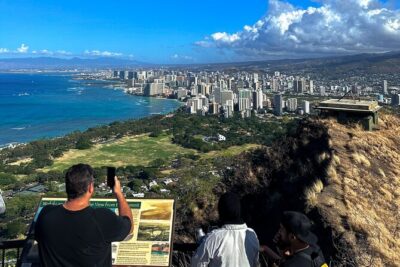 Diamond Head and Manoa Falls Hike and Adventure Tour - Waikiki stop: volleyball energy, plus a quick look around