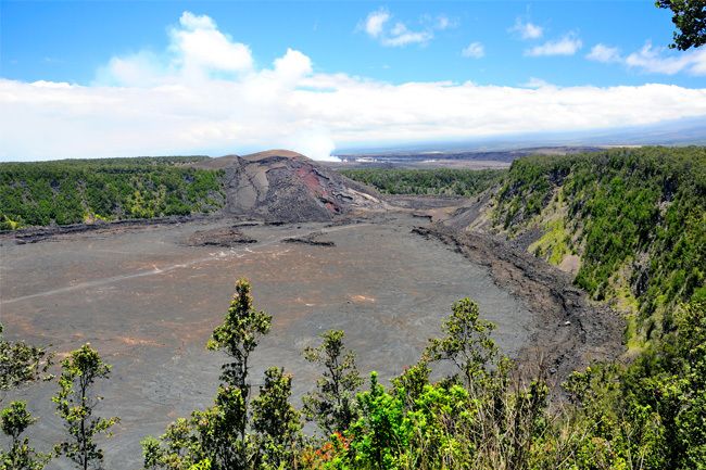 From Oahu: Big Island Volcano Adventure - Kīlauea at Halema‘uma‘u: crater edges and steam vents