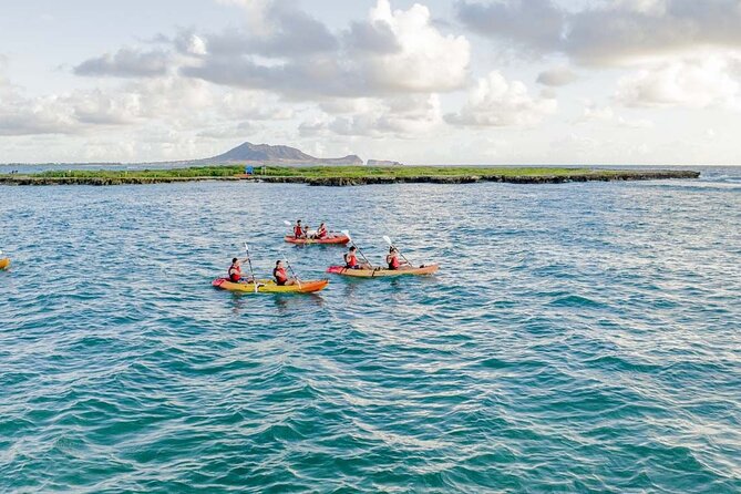 Guided E-Bike and Kayak Tour to Mokulua Islands in Kailua, Oahu - Kayaking Kailua Bay Toward the Flat Island and Twin Islands