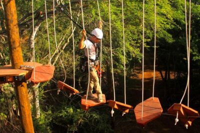High Ropes Adventure Course at Coral Crater - The 18 challenge elements: how the course feels in motion
