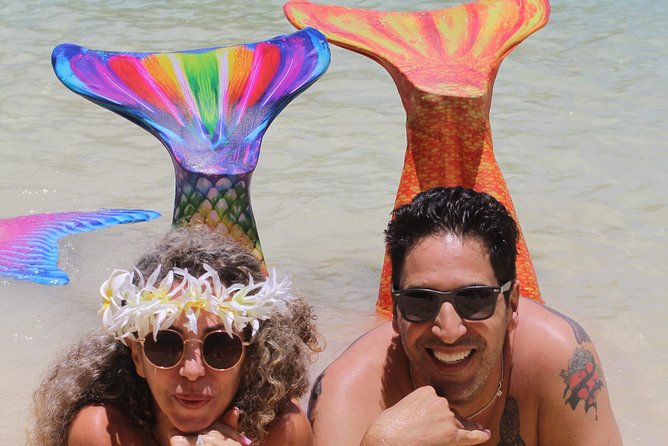 Mermaid Video shoot and Snorkel Adventure - The mermaid transformation and pose time (including the hair-flip moment)