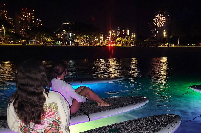 Night SUP Yoga and Fireworks at Magic Island - Friday Night Fireworks from the water near Waikiki