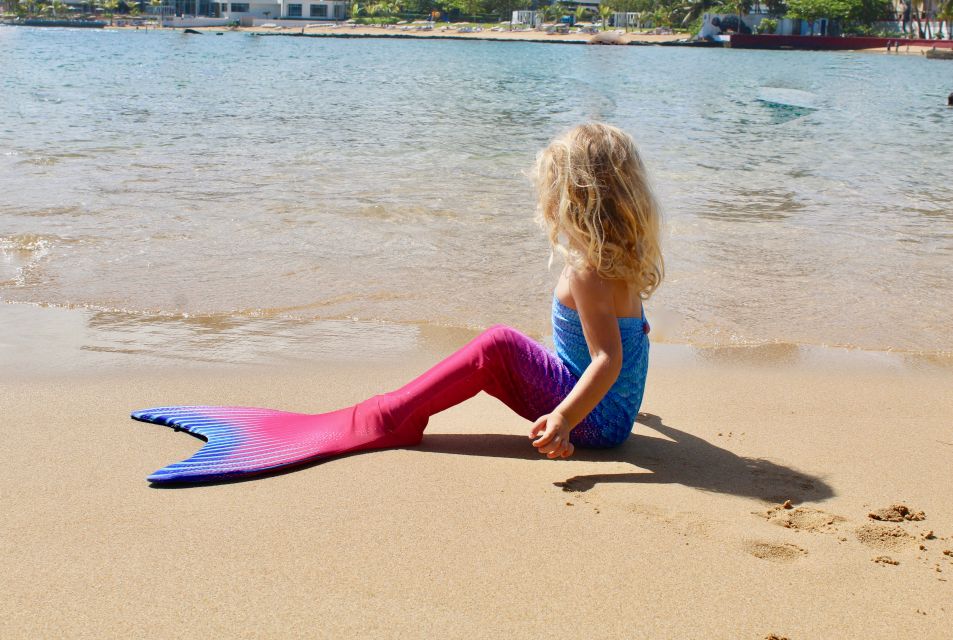 Oahu: Honolulu Mermaid Snorkel Adventure with Videos - Mermaid Tail Fitting, Mermaid Poses, and the Hair Flip Moment