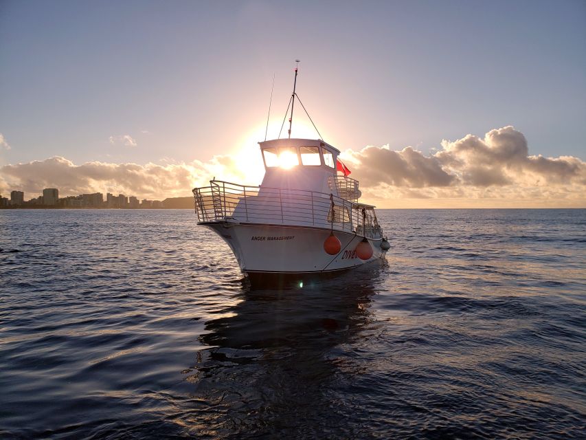 Oahu Night Dive: Adventure for Certified Divers - Getting on board: safety briefing, shaded comfort, and sunset breaks