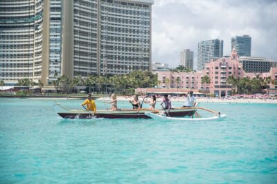 Outrigger Canoe Surfing - Getting There: Waikiki Beach Services at the Royal Hawaiian