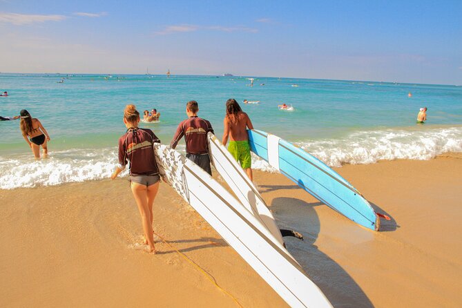 Semi-Private Surf Lesson for 2 or 3 people on Waikiki Beach - What you learn on land before you hit the water