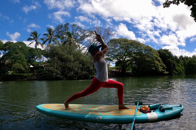 Stand-Up Paddle Yoga on the North Shore of Oahu - The SUP yoga flow: breath first, then standing shapes, then Savasana