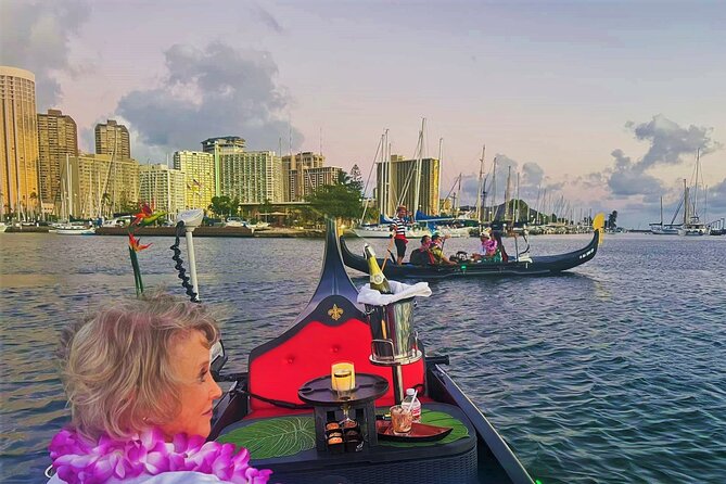 Valentine's Private Gondola Cruise in Waikiki with Drinks, Pastry - Onboard entertainment: tiny bubbles, live music, and the Nick Puppy Georgio show