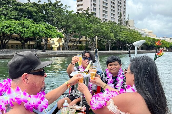 Valentine's Private Gondola Cruise in Waikiki with Drinks, Pastry - Ala Wai harbor cruising, skyline views, and the rainbow factor