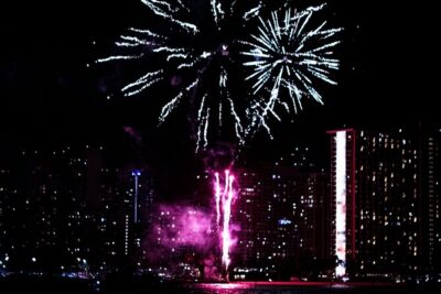 Waikiki Friday Night Fireworks Cruise + Fireworks Festival 3/15 - The route: Waikiki Beach, Diamond Head (Lē‘ahi), and the Hilton fireworks
