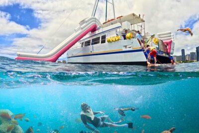 Waikiki Snorkeling & Ocean Waterpark Adventure from Oahu - The Floating Fun Zone: Slide, Jump Platform, and Mat Time
